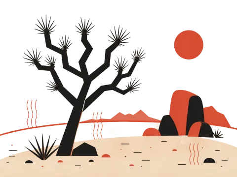 Joshua tree at dusk